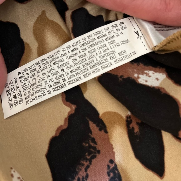 NWT Grey Lab Long-Sleeved Blouse - Women's Large Tan Black Brown - Leopard Print - Picture 6 of 12